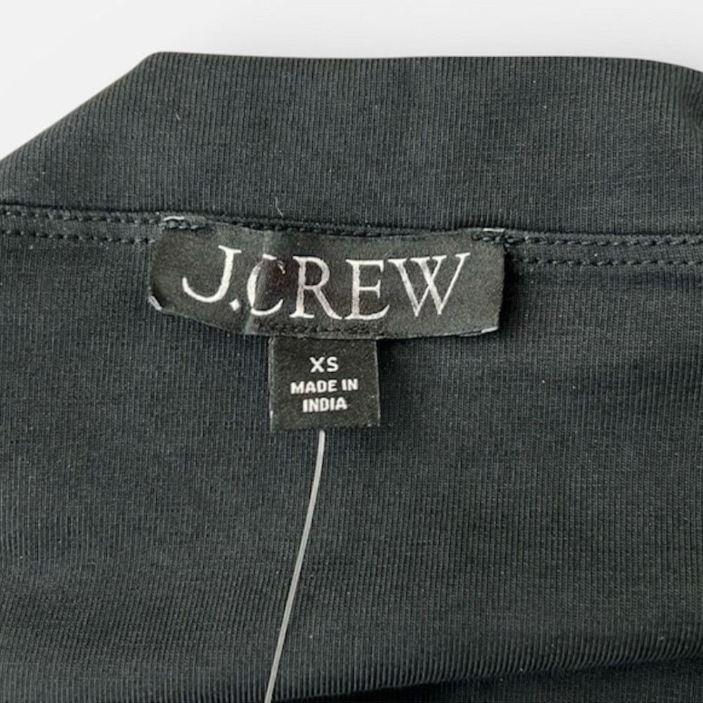 J.Crew Fitted Knit Mockneck Dress with Poplin Skirt - Black Size XS NWT BY263 - Picture 9 of 13